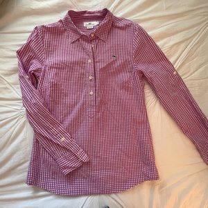 Vineyard Vines Purple Gingham Popover
